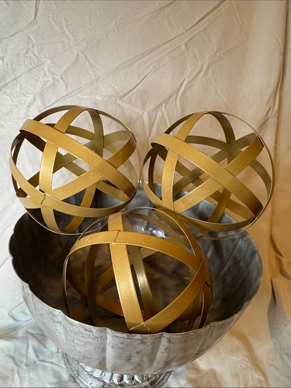 Kirkland Gold Decorative Metal Orb Set of 3